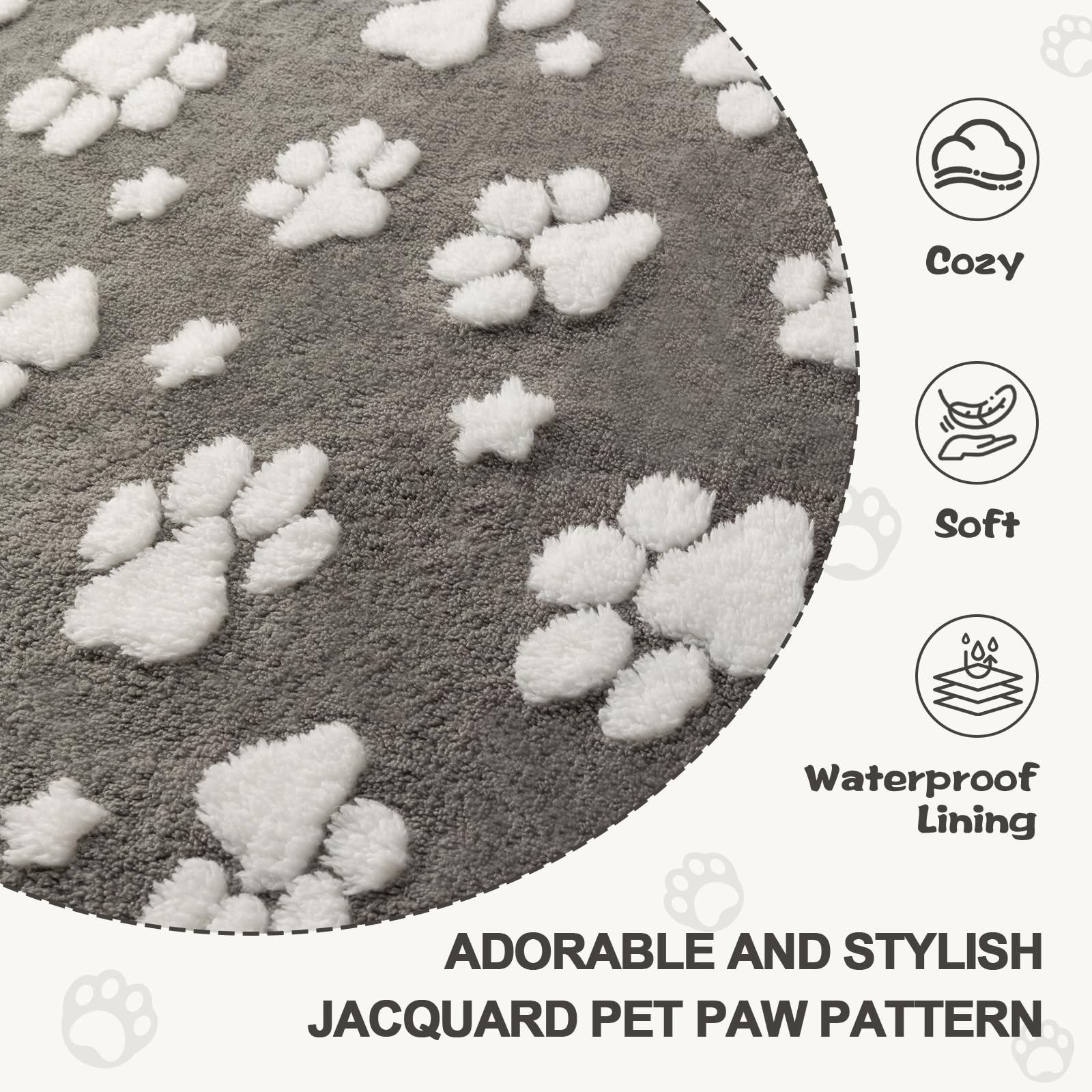 Yaning Cute Waterproof Blanket for Dog Puppy Cat, 30"x40", Grey
