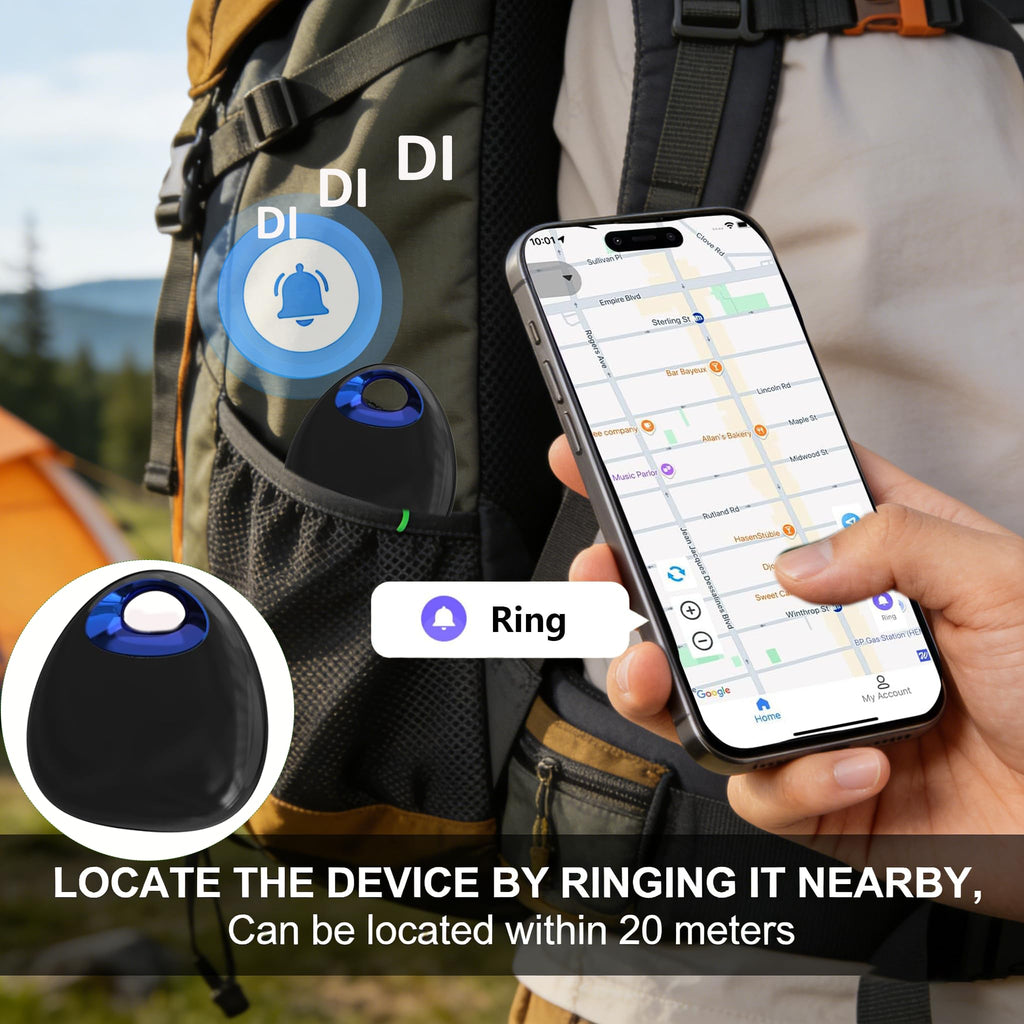 LFNOONE GPS Pet Tracker with Apple Find My Network, Android Compatibility, Real-Time Location Tracking, Water-Resistant (DINGWEIQI04)