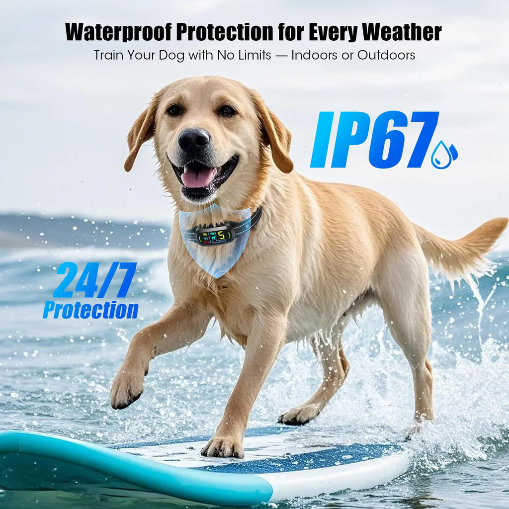 Oliry Smart AI Bark Collar for Large Medium Small Dogs, Anti Barking Device with 5 Training Modes, Exclusive Forced Bark-Stopping, Rechargeable IP67 Waterproof Bark Collar with 5 Sensitivity (Black)