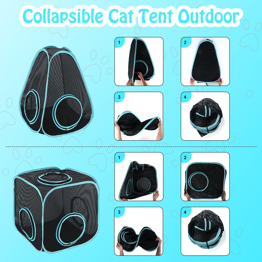 Outdoor Cat Enclosure for Indoor Cats, 4-in-1 Cat Tent Tunnel Playpen Set