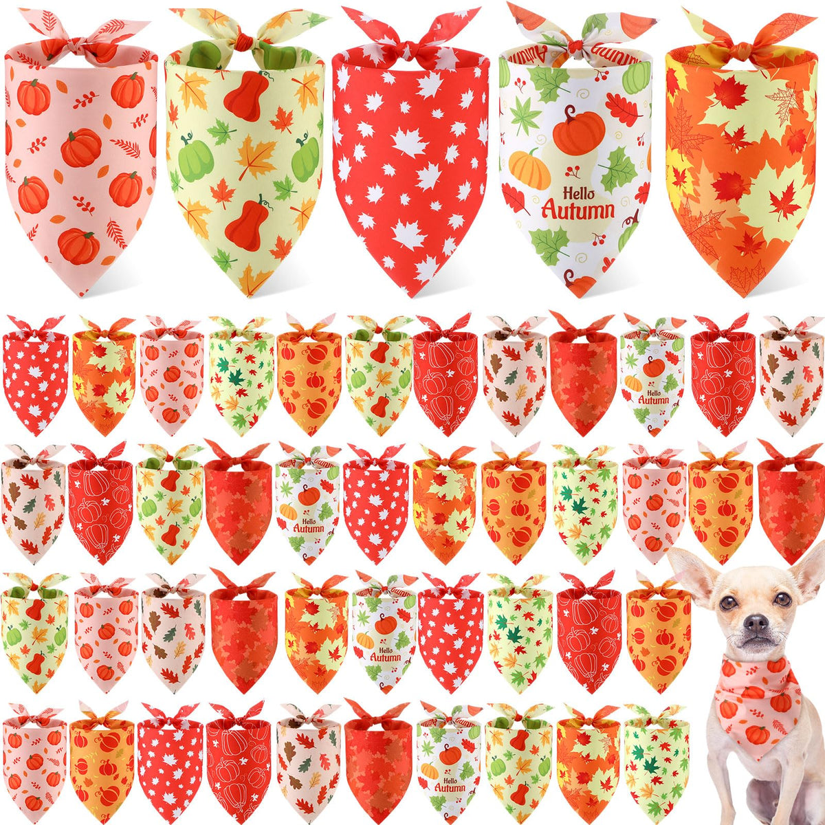 Weewooday 50 Pcs Christmas Red and Green Plaid Dog Bandanas Bulk for Medium