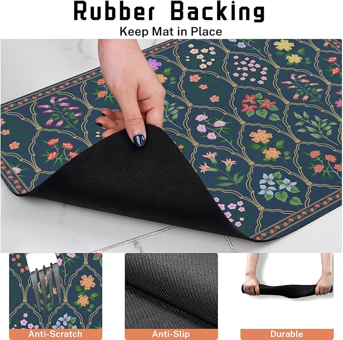 Absorbent Pet Dog Bowl Mat for Food and Water, Pet Cat Food Feeding Mat with Non Slip Rubber Backing, Dog Food Mats for Floors Waterproof, 12"x20"