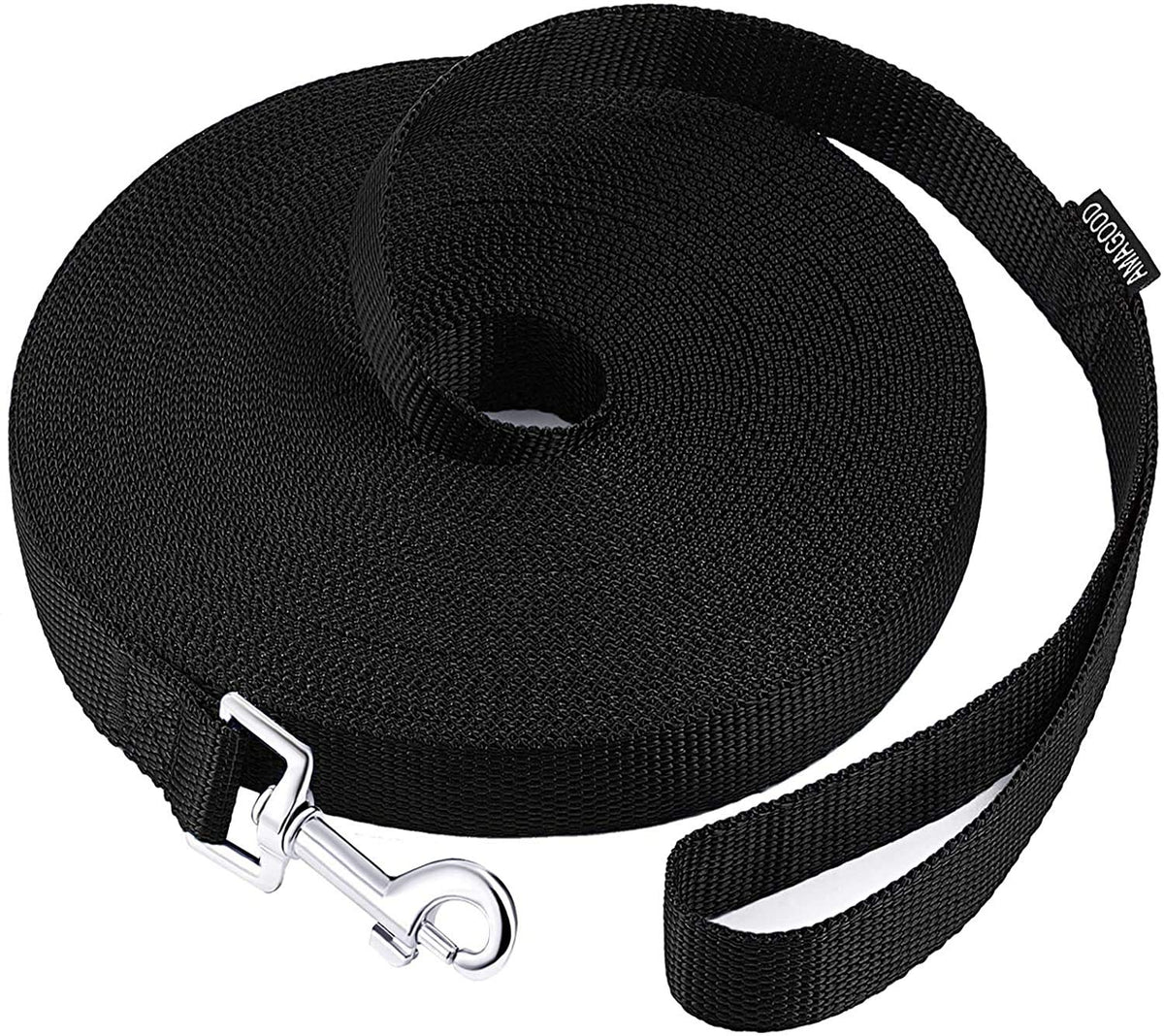 AmaGood Dog Leashes for Small Medium Large Dogs,15 ft 20 ft 30 ft 50 ft Long Dog Leashes for Dog Training,Tie Out,Play,Safety,Camping (20 feet, Black)