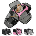 Estarer Soft Sided Pet Carrier Airline Approved, 4 Sides Expandable Collapsible Cat Carrier with Pockets & Removable Fleece Pad, Travel Carrier Bag for Cat Dog & Small Animals (Pink)