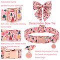 UP URARA PUP Christmas Dog Collar with Bow Tie, Pink Christmas Tree Collars for Dogs, Adjustable Pet Collar with Cute Xmas Tree Pendant, Winter Dog Accessories for Small Medium Large Dogs M