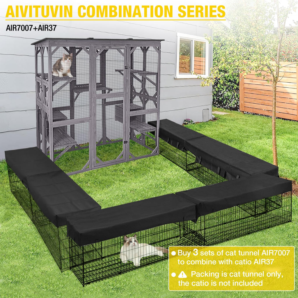 Aivituvin Extra Large Window Catio 5-Level Outdoor Cat Enclosure with Cover