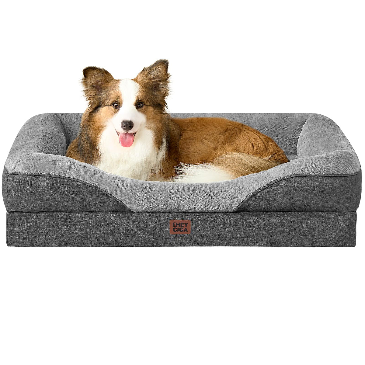 EHEYCIGA Orthopedic XL Dog Bed for Large Dog, Memory Foam Dog Couch, Beige