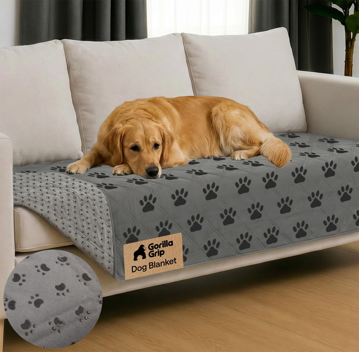 GORILLA GRIP® Waterproof Dog Blanket, Couch Cover for Dogs 82x102 Chocolate