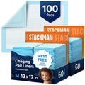 Disposable Changing Pads [100-Pack] Diaper Pad for Baby, Puppy & Dog - Pee & Wee Underpads - Chux Potty Training Liner - Changing Table Cover - 17"x13" Leak-Proof Liners for Incontinence & Travel Use