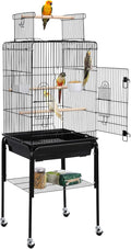 Yaheetech 53.5" Open Top Parrot Bird Cage with Detachable Rolling Stand, Roof Play Flight Cage for Cockatiels, Sun Conures, Green Cheek Conures & Small to Medium Parrots
