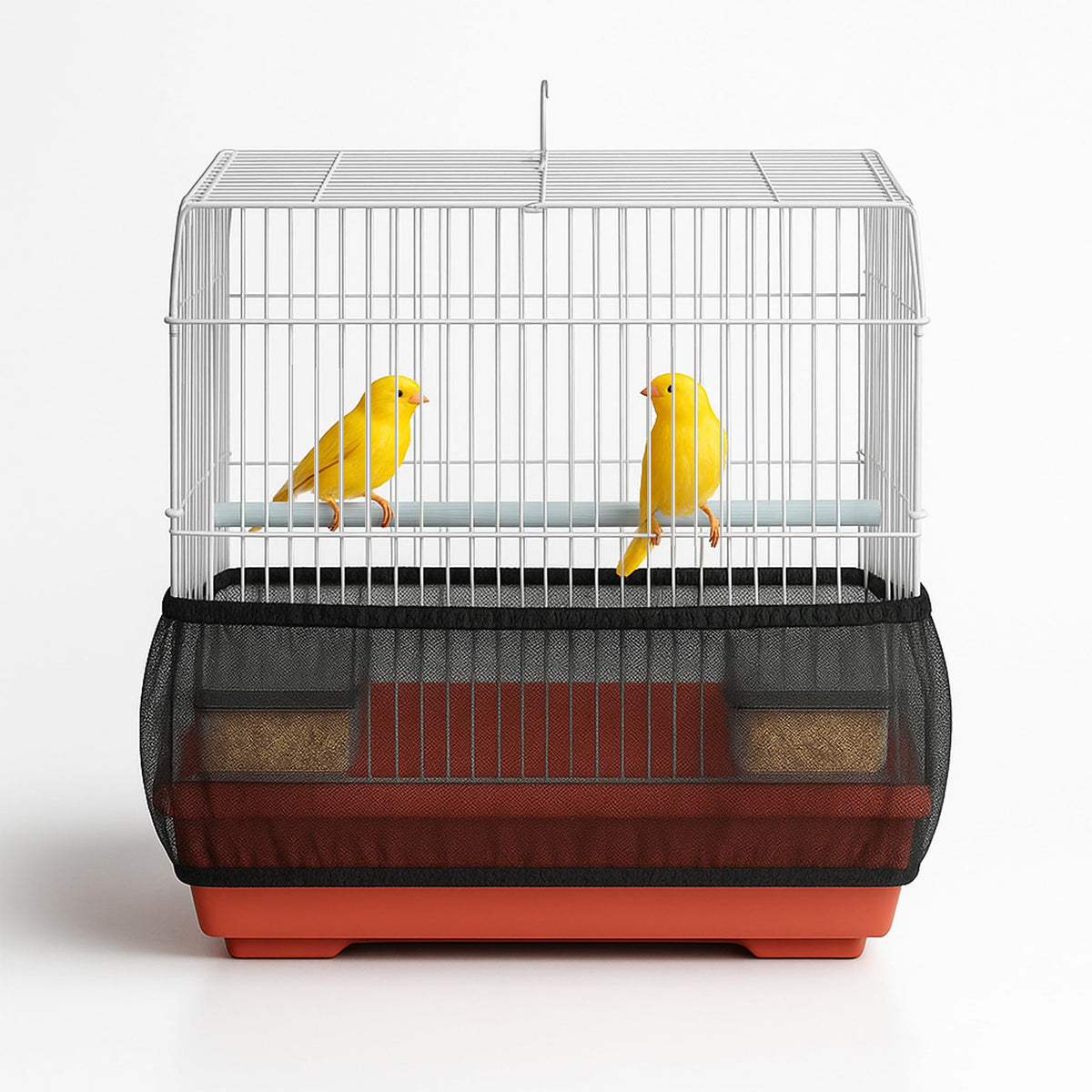 KNUTI Universal Bird Cage Seed Catcher Universal Mesh Skirt Cover Stretchy Small Animal Cages Cover Pet Removable Durable Protector (Seed Catcher)