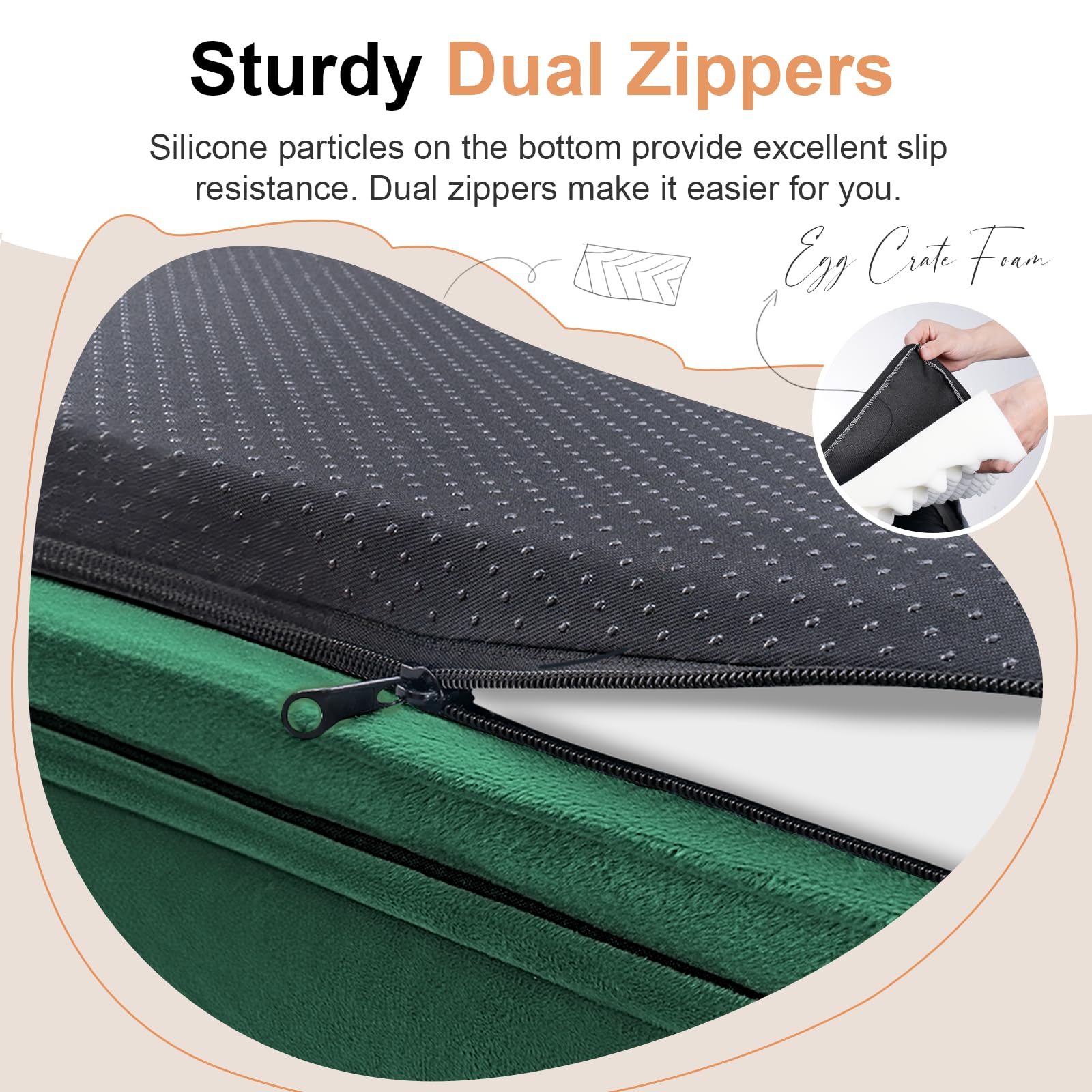 NANUYA Orthopedic Dog Bed for XX-Large Dogs, 44 x 34 Inch, Emerald