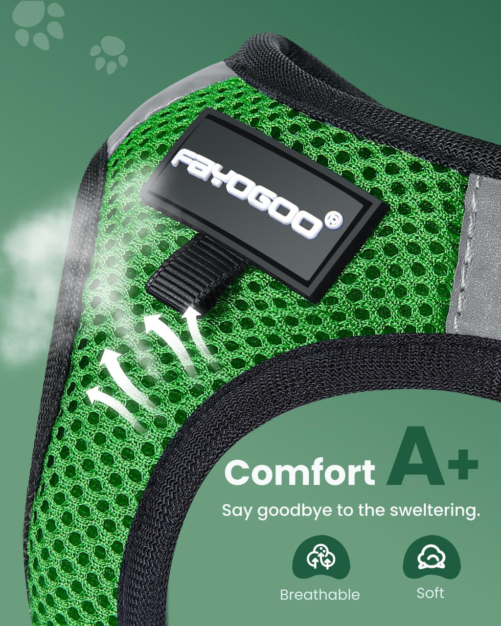 FAYOGOO Cat Harness and Leash Set, Escape-Proof Step-in Vest for Walking