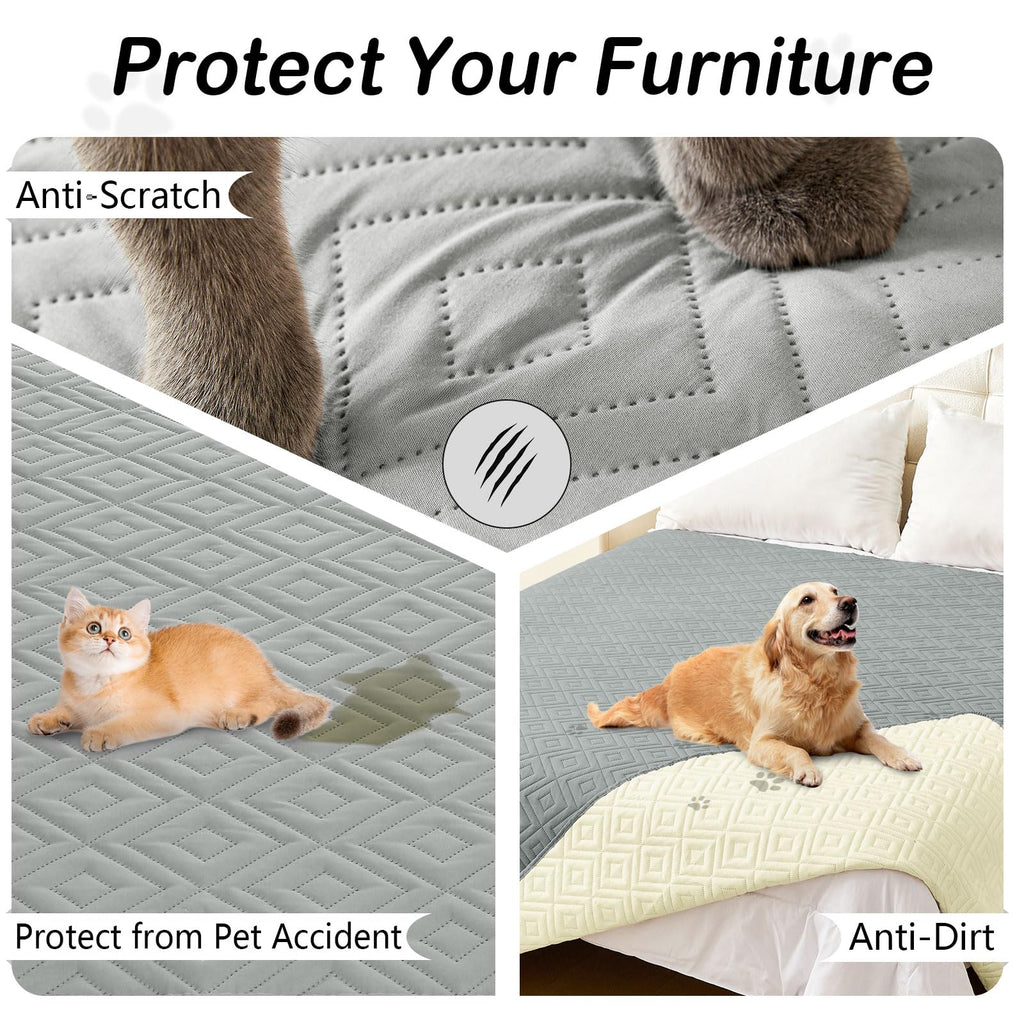hyha Waterproof Reversible Dog Blanket, Pet Blanket for Sofa Couch