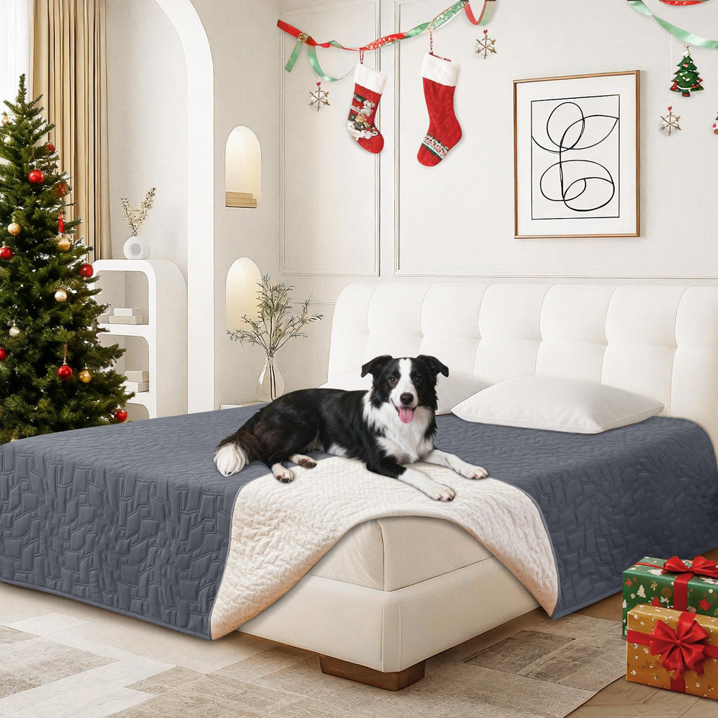 CYCMACO Waterproof Dog Bed Cover, Non-Slip Dog Blanket for Couch, Couch Covers for Dogs Washable, Pet Blanket for Furniture, Pet Bed Mat for Sofa, Car, Pet Supplies (40x50 Inch, Dark Grey)