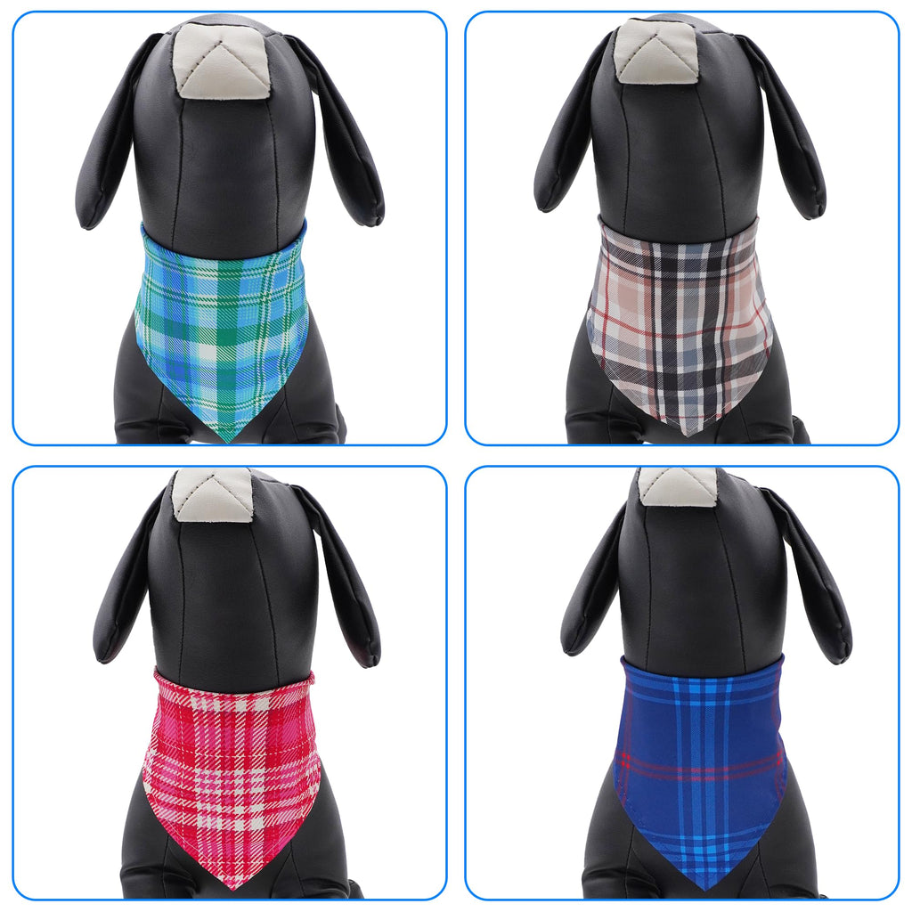 Pai Sence Plaid Dog Bandanas Bulk for Large Dogs Sewn Edges 33" 30 Pack L
