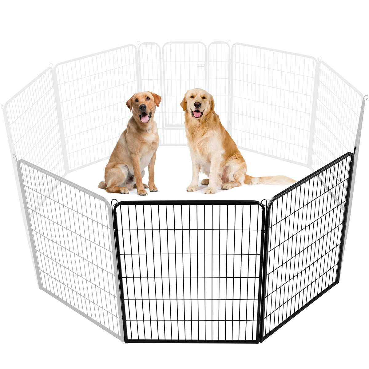 Yaheetech Dog Playpen 32in 6 Panels Pet Fence for Indoor Yard RV Camping