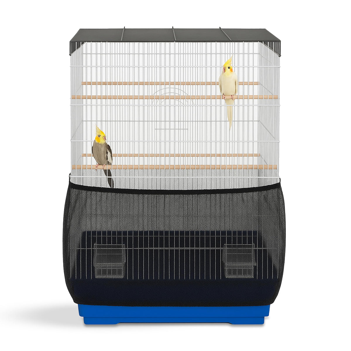 KNUTI Universal Bird Cage Seed Catcher Universal Mesh Skirt Cover Stretchy Small Animal Cages Cover Pet Removable Durable Protector (Seed Catcher)