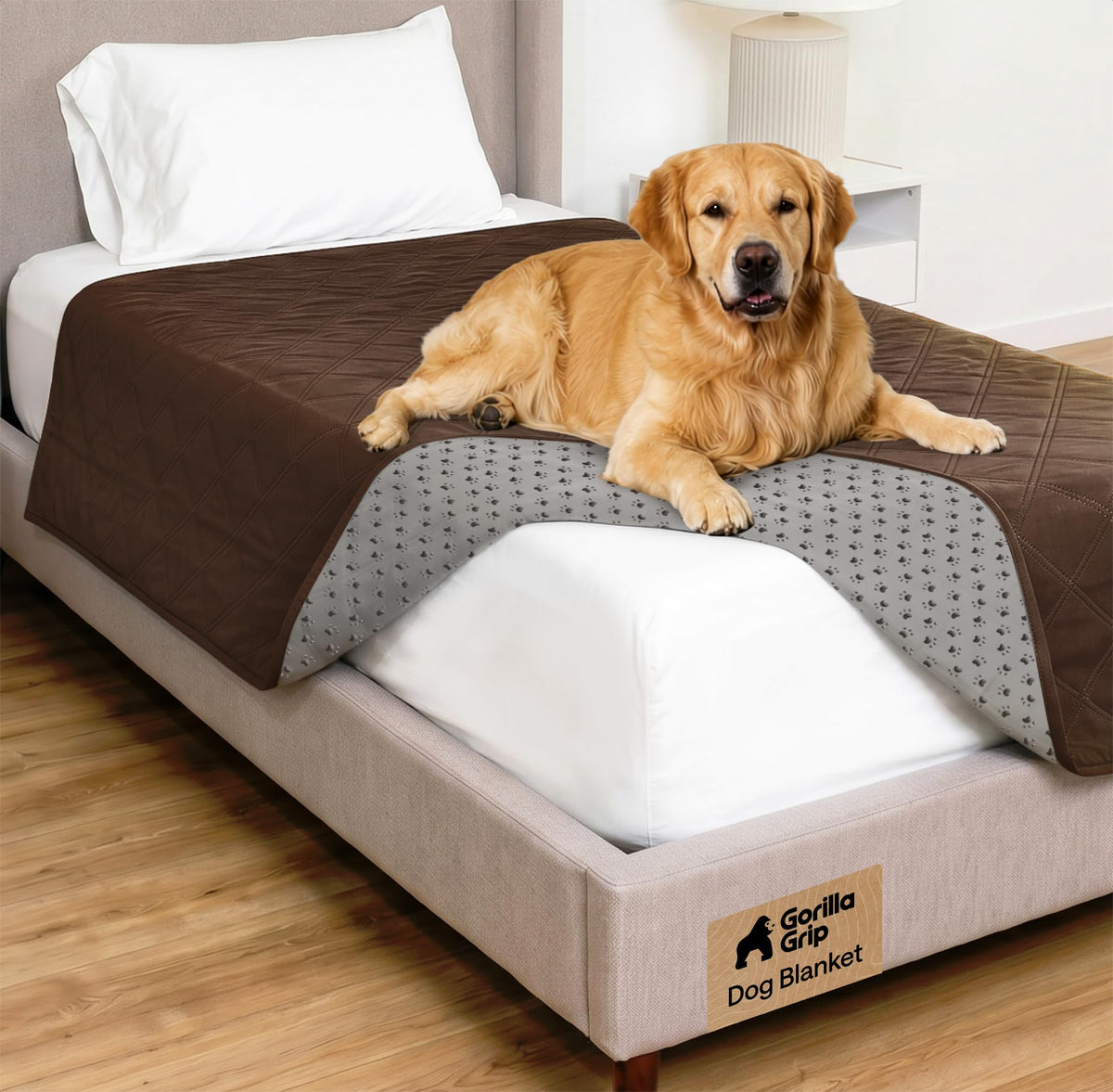 GORILLA GRIP® Waterproof Dog Blanket, Couch Cover for Dogs 82x102 Chocolate
