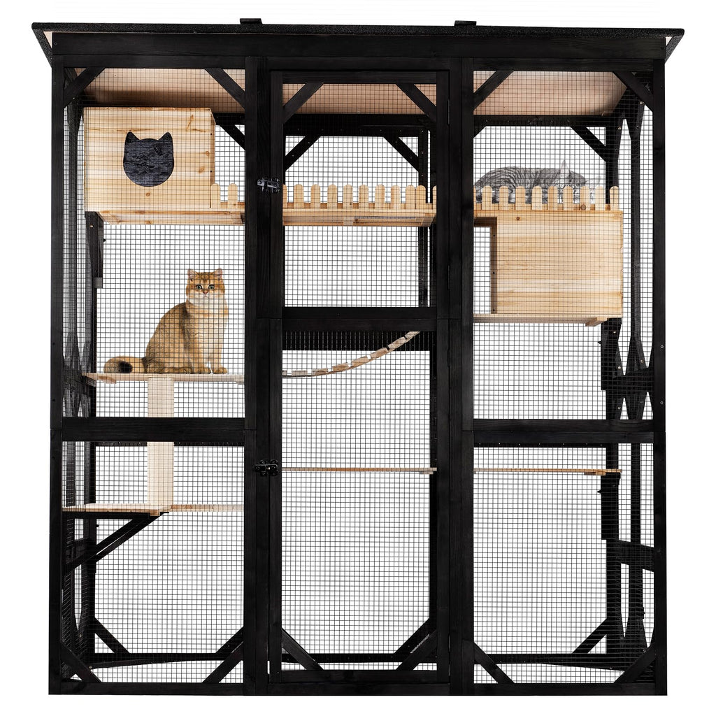 Catio Outdoor Cat Enclosure Window Access Walk-in Indoor Cat Cage Patio 71"