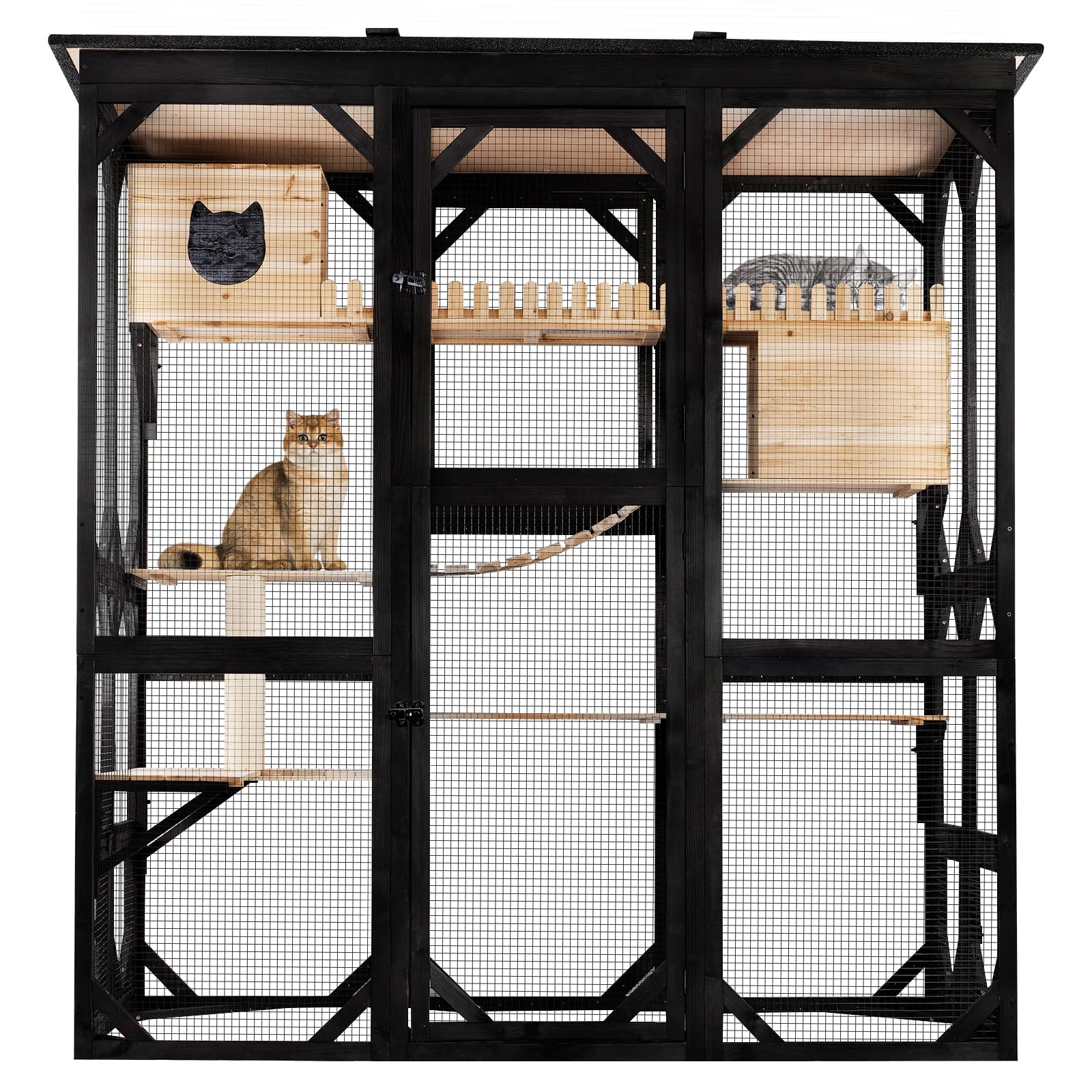Catio Outdoor Cat Enclosure Window Access Walk-in Indoor Cat Cage Patio 71"