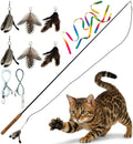 Forever Stick with Cat Toys and Strings Bundle - The Unbreakable Cat Wand Toy, Durable Cat Toy Wand, Extra Long Cat String Toy, Cat Fishing Pole Toy for Bored Indoor Adult Cats, Cat Stick Toy