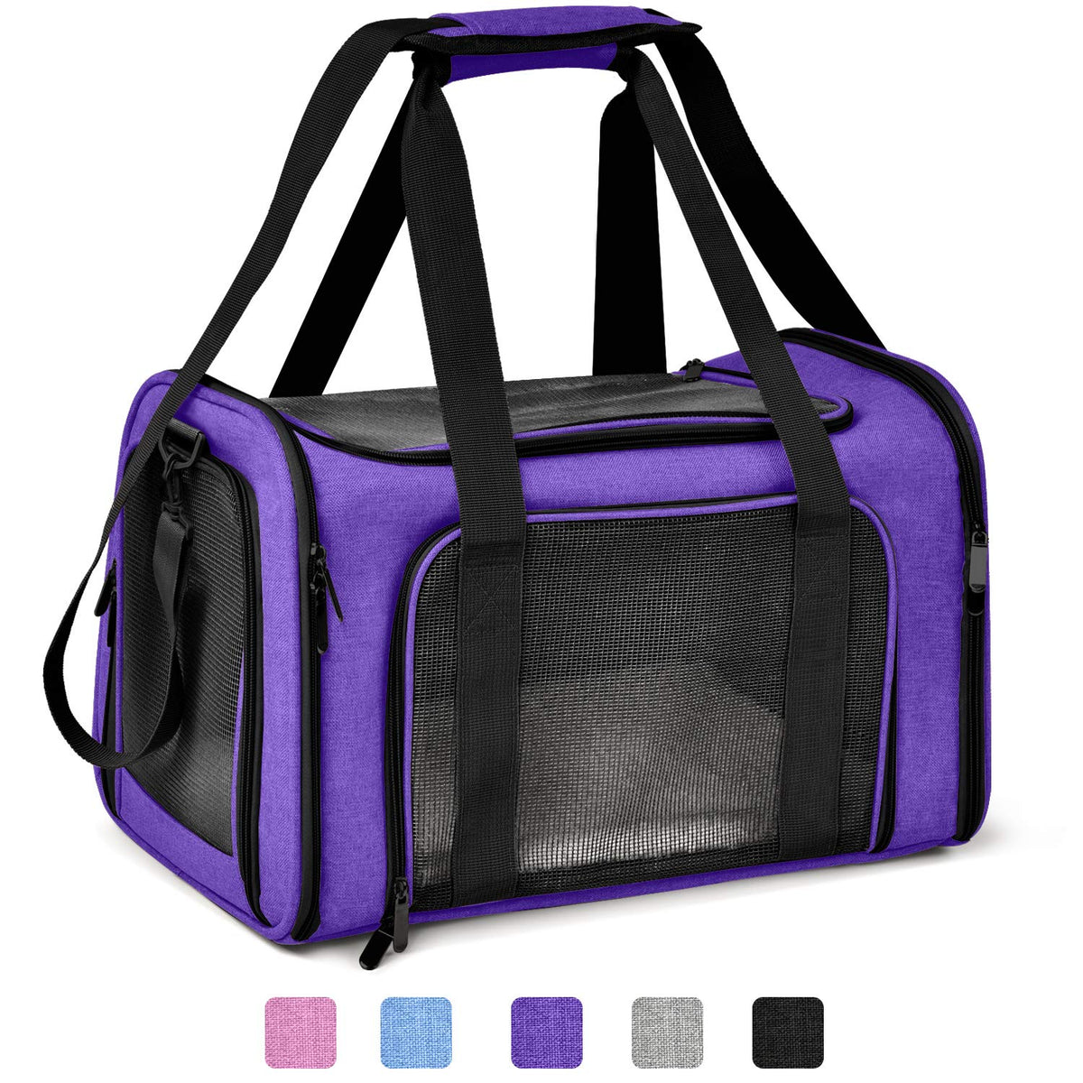 Henkelion Pet Carrier for Small Medium Cats Dogs Puppies up to 15 Lbs, TSA Airline Approved, Soft Sided, Collapsible Travel - Pink