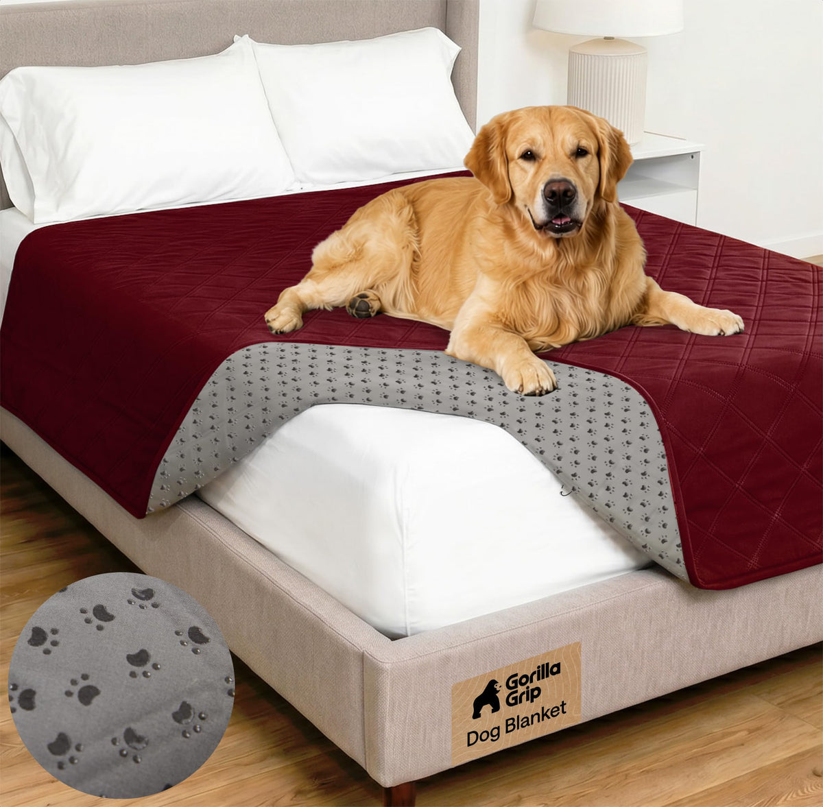 GORILLA GRIP® Waterproof Dog Blanket, Couch Cover for Dogs 82x102 Chocolate