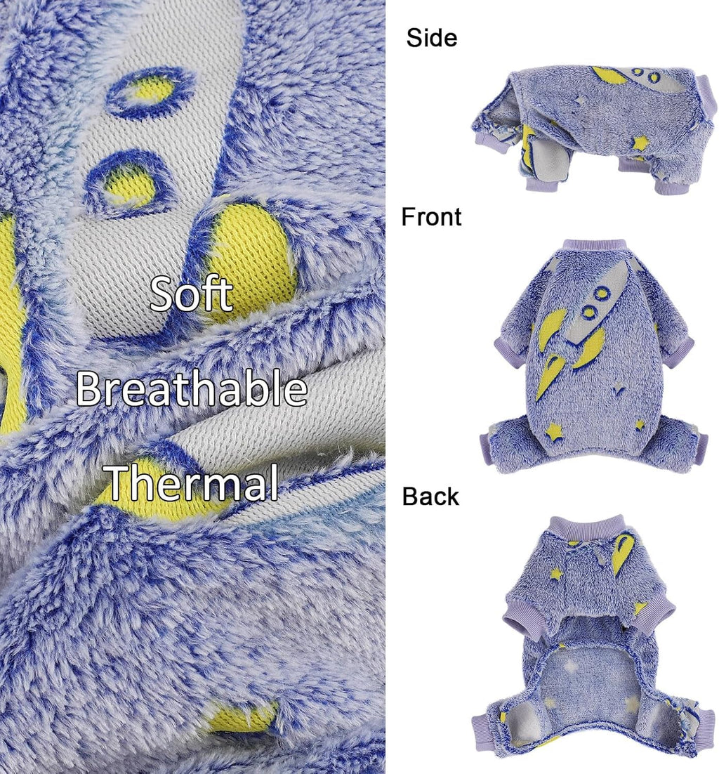 Dog Sweaters Small Girl Warm Fleece Pajamas, Cute Extra Small Dog Clothes, 4 Legs Puppy Jumpsuit Pjs Soft Stretchy Doggie Onesies Pet Outfit Apparel for Chihuahua Yorkie, Navy Blue, XXXS