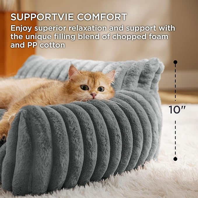Bedsure ComfyFleece™ Shown on TV Dog Couch for Medium Dogs,36in Warm Grey