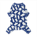 Fitwarm Polar Bear Dog Pajamas, Dog Clothes for Small Dogs Girl Boy, Pet Onesie with Feet, Cat Outfit, Lightweight Velvet, Royal Blue, White, XL