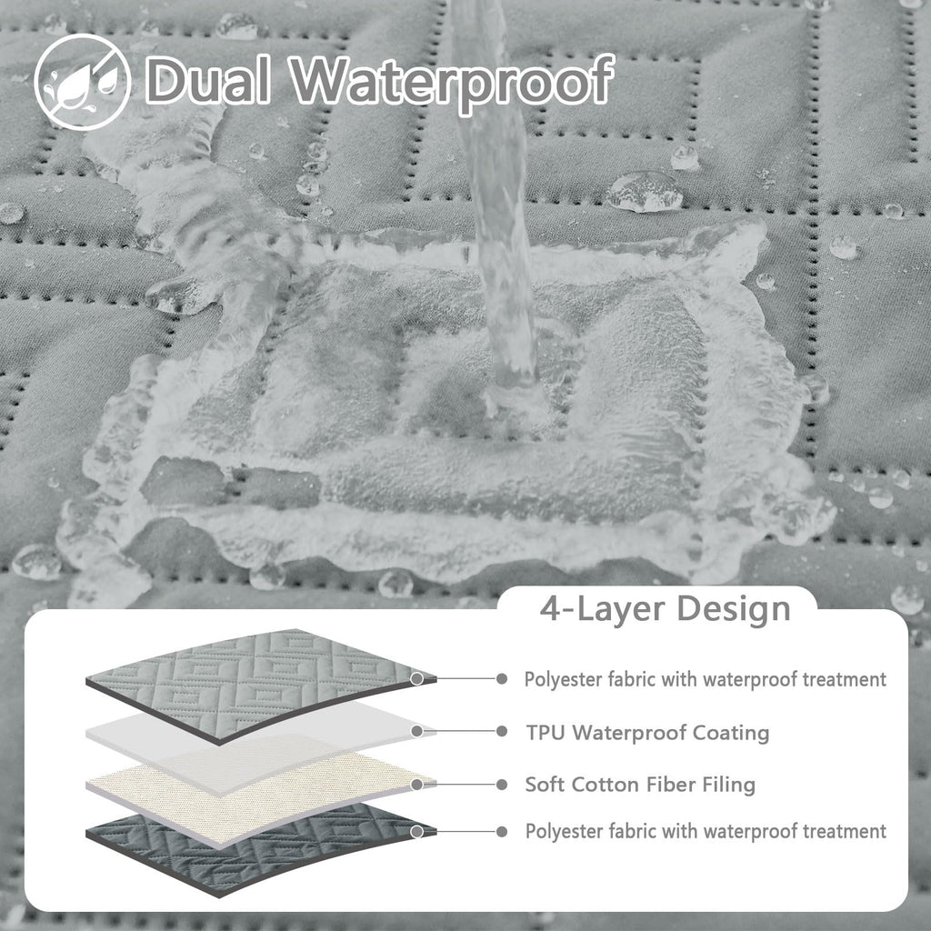 hyha Waterproof Reversible Dog Blanket, Pet Blanket for Sofa Couch