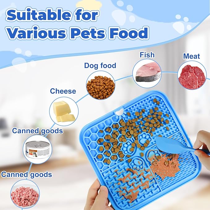 Lick Mat for Dogs, Slow Feeder with Suction Cups for Dog Anxiety Relief