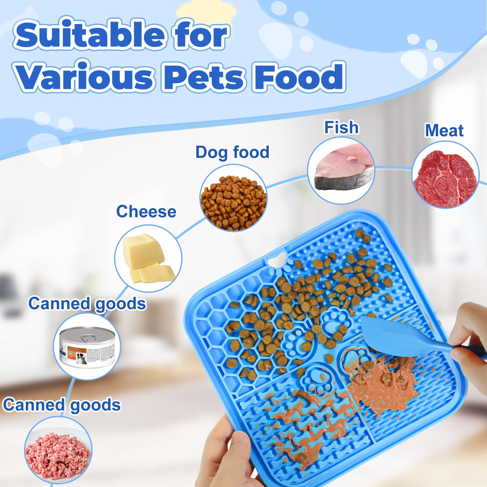 Lick Mat for Dogs, Slow Feeder with Suction Cups for Dog Anxiety Relief