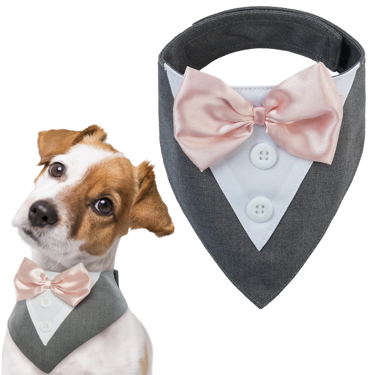 FUAMEY Dog Tuxedo for Large Dogs Suit Bandana Wedding Outfit Bow Tie Collar