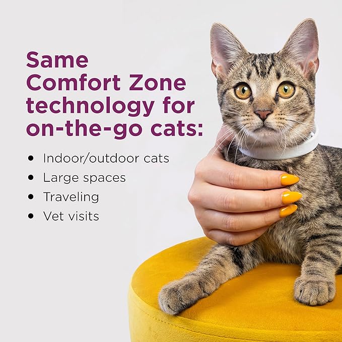 Comfort Zone Cat Calming Collar: 1 30-Day Calming Collar; Cat Pheromones Help Anxiety, Reduce Stress, Urine Marking, Scratching; Indoor or Outdoor Cats; Long-Lasting
