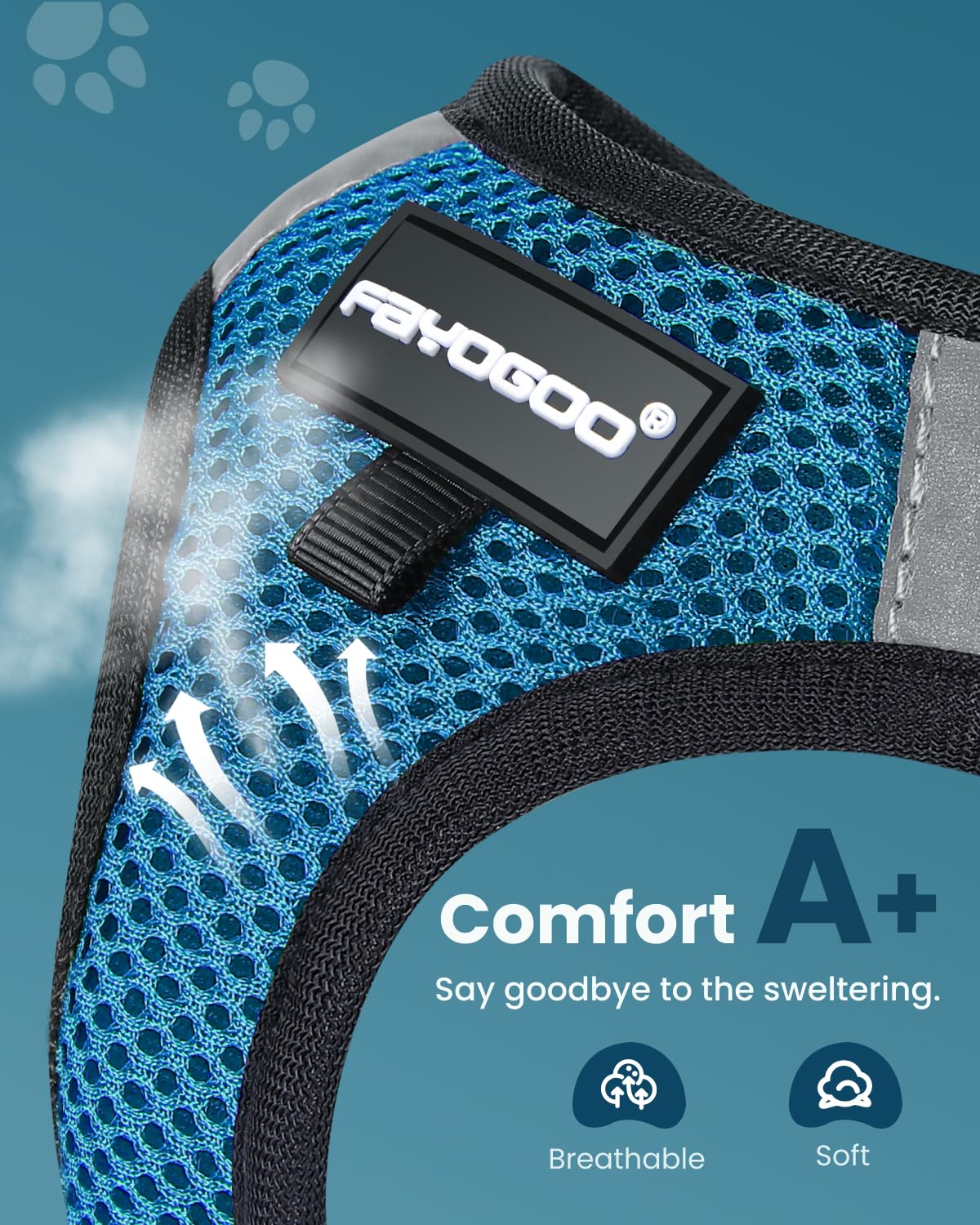 FAYOGOO Cat Harness and Leash Set, Escape-Proof Step-in Vest for Walking