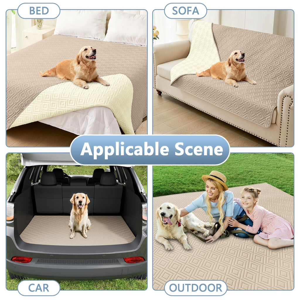 hyha Waterproof Reversible Dog Blanket, Pet Blanket for Sofa Couch