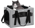 Pecute Cat Carrier Stable, Pet Carrier with Privacy Partition,Dark Gray