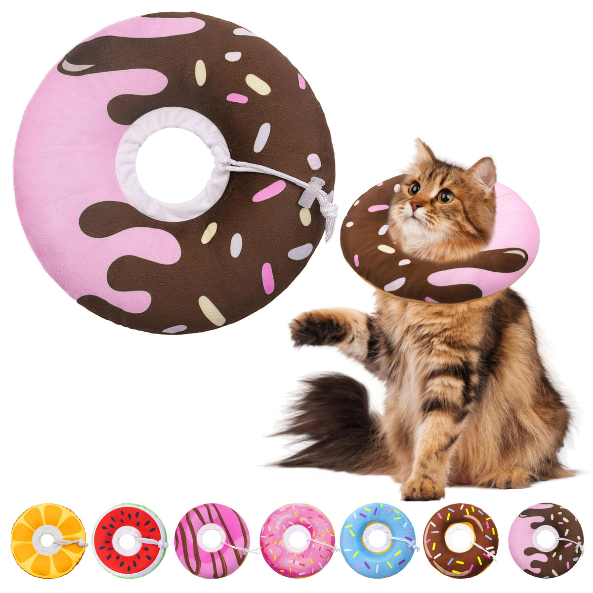 Seyezo Cat Cone Collar Soft, Adjustable Cat Recovery Cone, Orange, Small