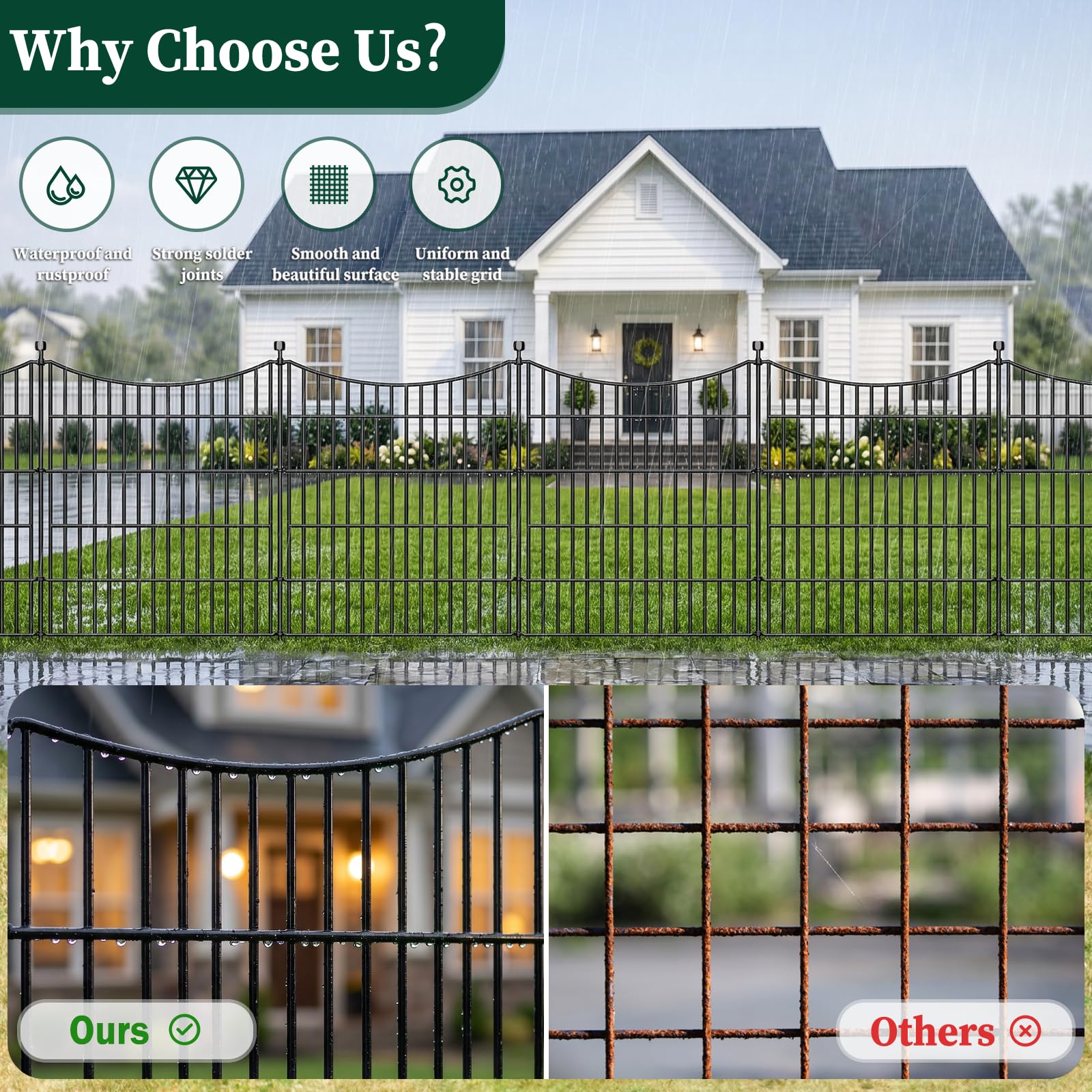 No Dig Dog Fence Outdoor for Yard, 24 in(H) X 20 ft(L)