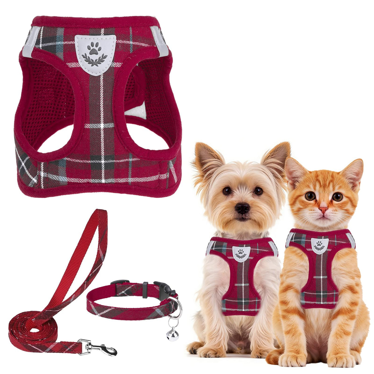 PUPTECK Dog Harness, Collar and Leash Set No Pull for Small Medium Sized