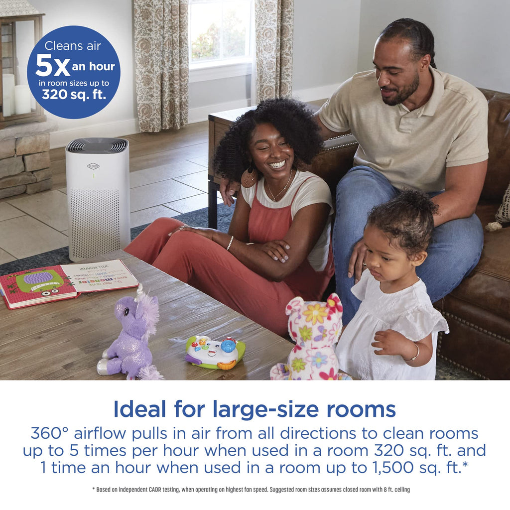 Clorox Large Room HEPA Air Purifiers for Home With True HEPA Filter