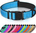 Joytale Reflective Dog Collar, Adjustable Neoprene Padded, Sky Blue XL