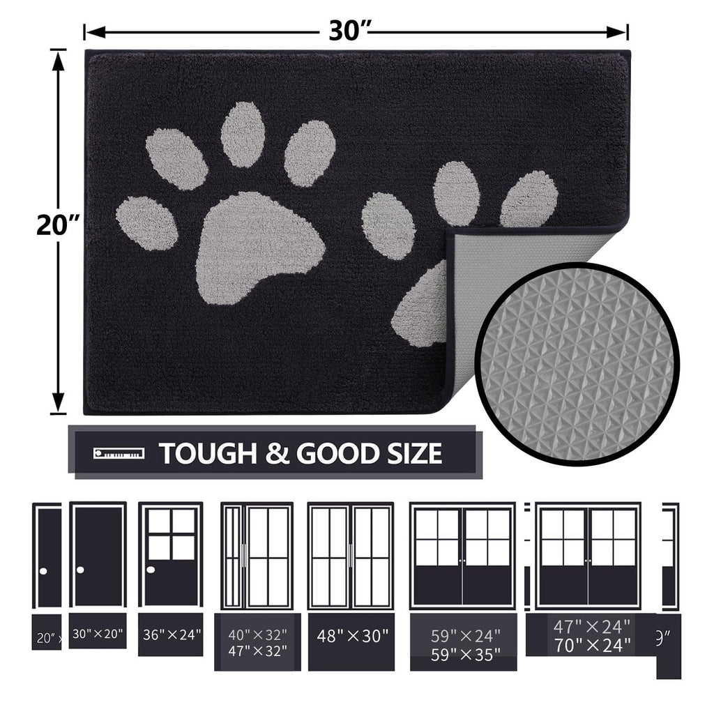 Buganda Dog Door Mat for Muddy Paws 70x24, Absorbent Doormat for Inside
