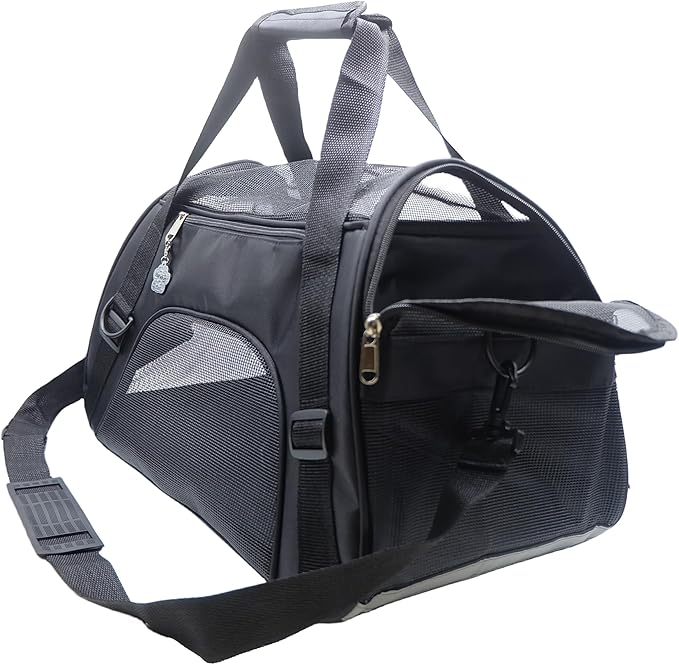 ZaneSun Cat Carrier,Soft-Sided Pet Travel Carrier for Cats,Dogs Puppy Comfort Portable Foldable Pet Bag Airline Approved (Medium-LightPink)