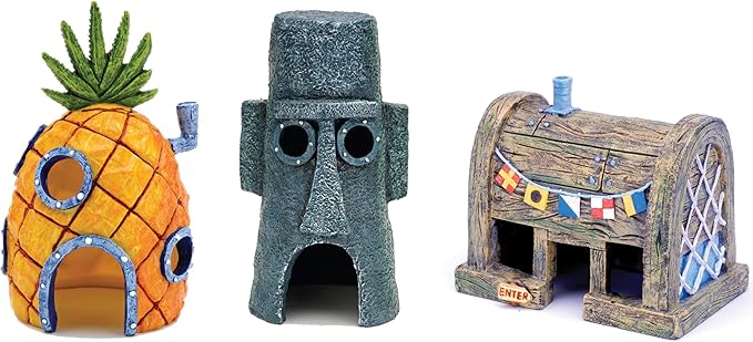 Penn-Plax Spongebob Squarepants Officially Licensed Aquarium Ornament – The Krusty Krab – Medium