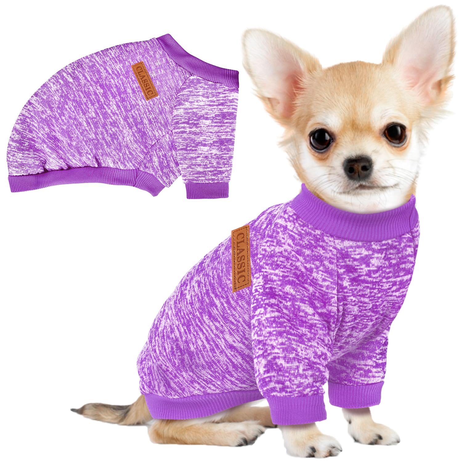 1 Pack Dog Sweaters for Small Dogs Girl Boy Winter Fleece Clothes Warm Soft Dog Sweatshirt Outfit for Dogs Cats Pet Apparel