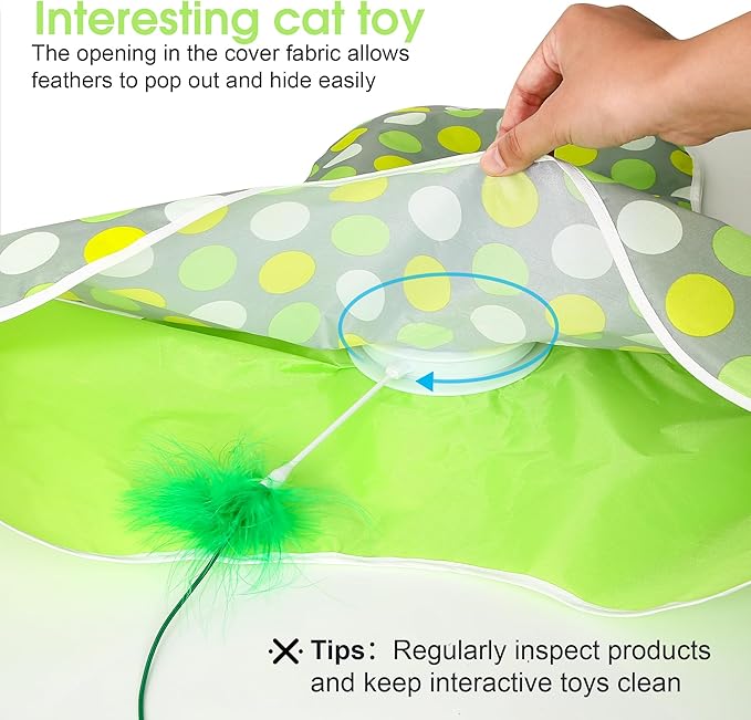 FUGODIWI Interactive Cat Toys for Indoor Cats & Kittens - Automatic Hide & Seek Toy with Feather Tail,Squeaky Mouse Sounds, Motion Activated,USB Rechargeable Boredom Relief & Self Play Enrichment Game