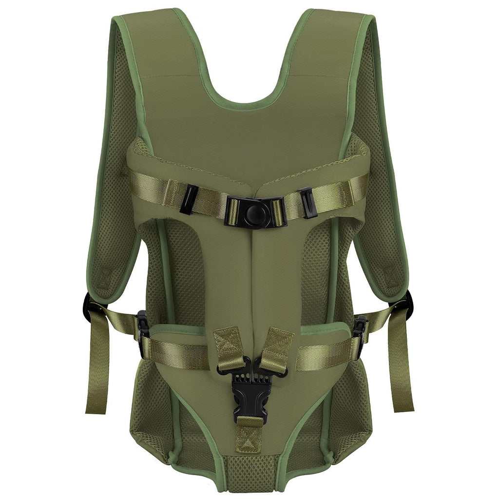 Dog Carrier Backpacks, Adjustable Dog Backpack Carrier, Legs Out Easy-fit Dog Chest Carrier for Medium Small Dogs, Hands Free Dog Front Carrier for Hiking, Cycling（Green S）